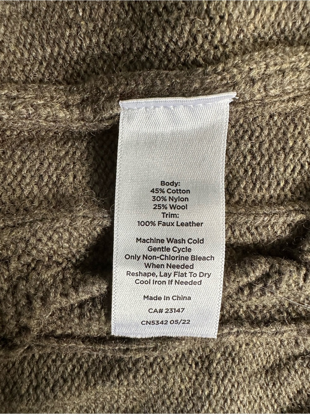 Talbots Petite XLP Olive Green Cable Knit Wool Blend Blazer Sweater Cardigan - Picture 6 of 6